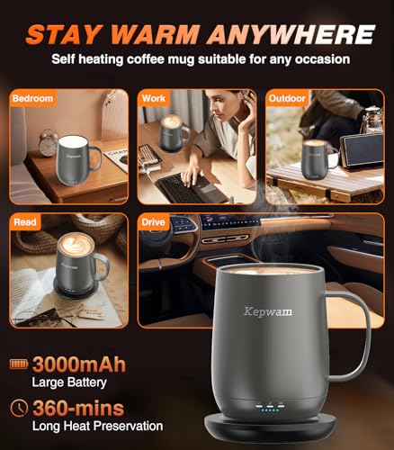 Self Heating Coffee Mug T2 (Graphite / 16oz)