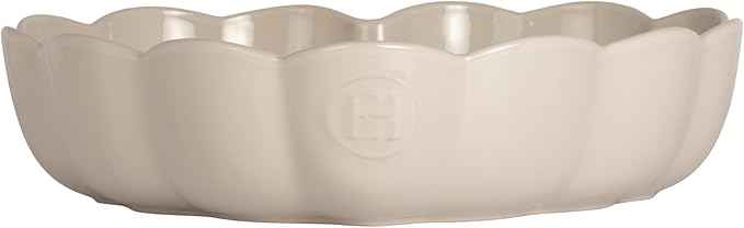 Emile Henry Made in France Ceramic Heart-Shaped Cake Dish, Madeleine Collection. 10.4" x 9.6" x 2.6", Clay