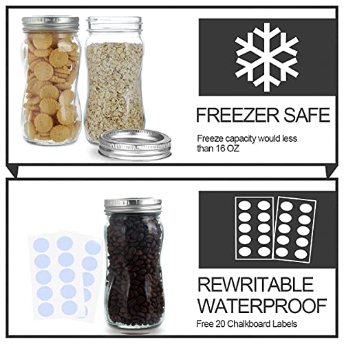 16oz Regular Mouth Mason Jars (16 PACK)