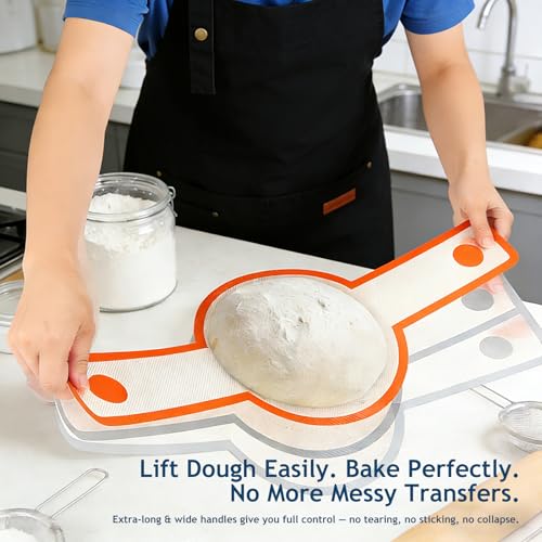 Silicone Bread Sling Oval and Round for Dutch Oven (Orange)