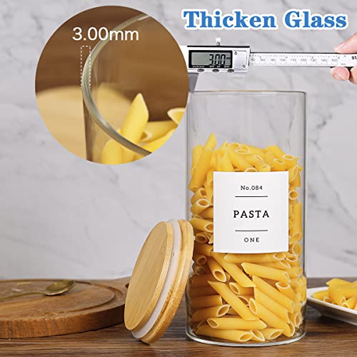 5 Pcs Glass Food Storage Containers With 132 Pantry Labels Preprinted (roud5)
