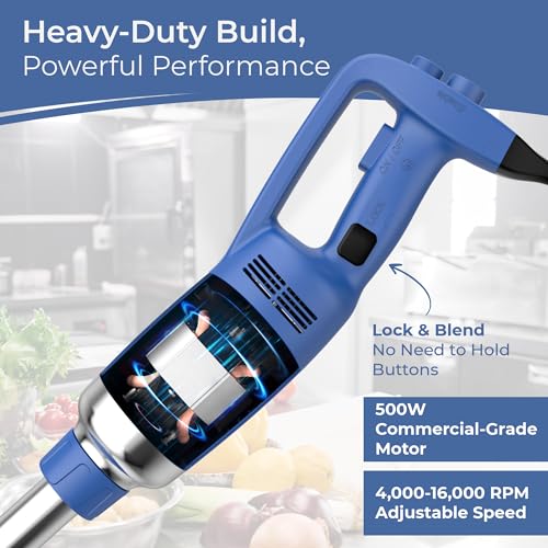 TK Commercial Immersion Blender 500W Heavy Duty for Restaurants