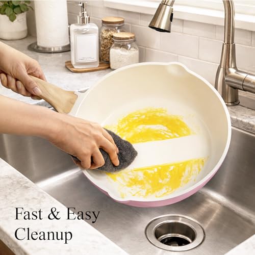 21pcs Ceramic Cookware Set (Pink / 21 Piece)