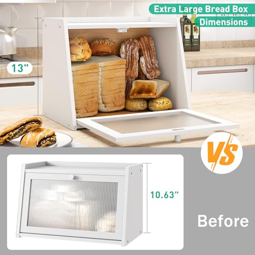 Large Bread Box for Kitchen Counter (White / Large-1_Tier)