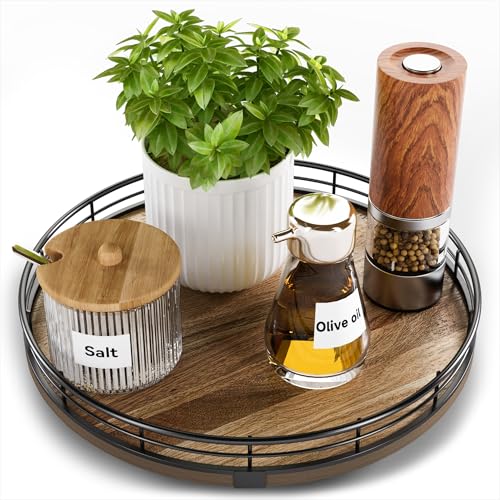 Acacia Wood 10" Lazy Susan Turntable Organizer for Table Top