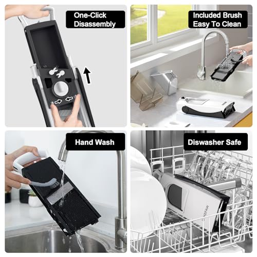 Safe Mandoline Slicer for Kitchen (3rd Gen, White+Black)
