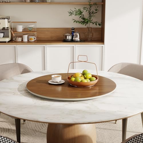 23.6" Sintered Stone Lazy Susan for Table Top (Walnut / 60CM)