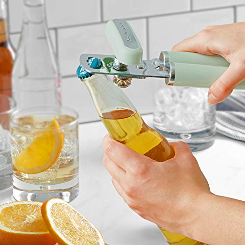Classic Multifunction Can Opener and Bottle Opener Easy to Use (Pistachio / 8.34-Inch)