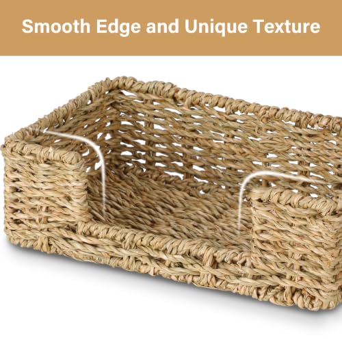 Tissue Holder Wicker Woven Basket Bathroom Decor Hand Towel Toilet Paper (L9.3" X W5.5" X H2.8")