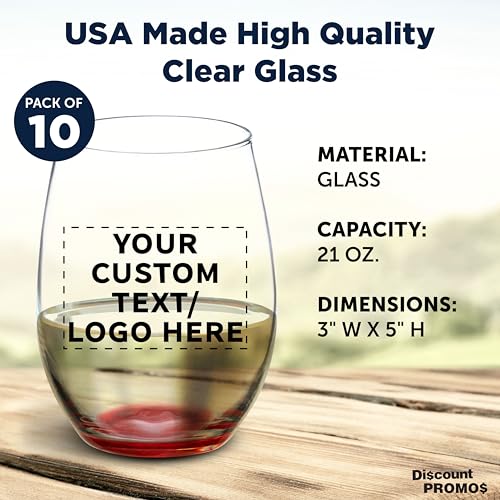 10 ARC Stemless Wine Glasses Set (10 Count)