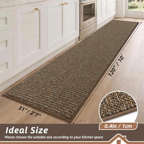 Kitchen Runner Rugs 31"x120" (Brown / 31" X 120" (Rectangular))