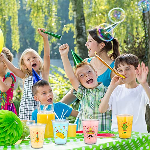 100 Pcs 12oz Fiesta Cup Mexican Disposable Plastic Margarita Glasses
