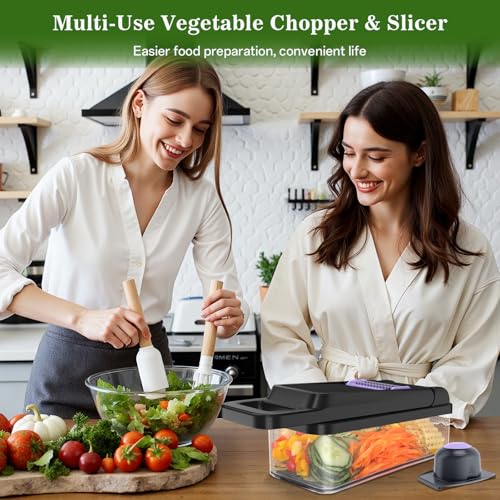 Veggie Chopper Vegetable Cutter (Purple / 7 blades)