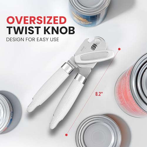 Heavy Duty Stainless Steel Can Opener Manual with Large Bottle Opener