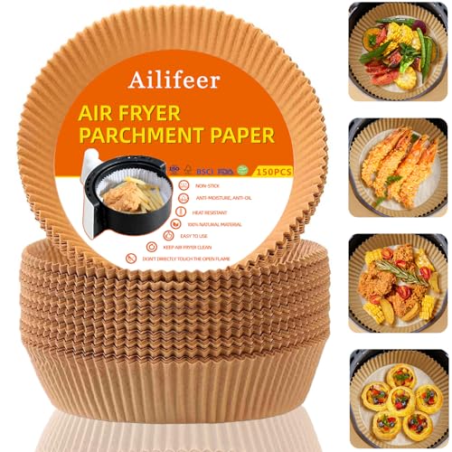 150PCS 7.9inch Round Air Fryer Liners Disposable Baking Parchment Liner for Air Fryer 5 to 8Qt (7.9inch / Round-150PCS)