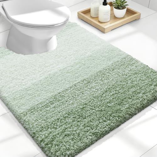 Luxury Toilet Rugs U (24" X 20" Contour Rug / Sage Green)