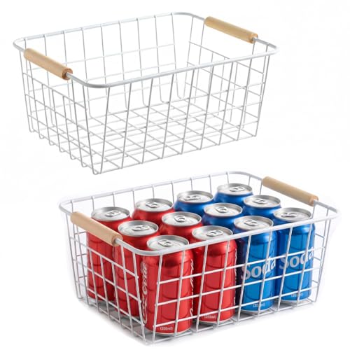 Metal White Wire Basket (White / 2-Medium)