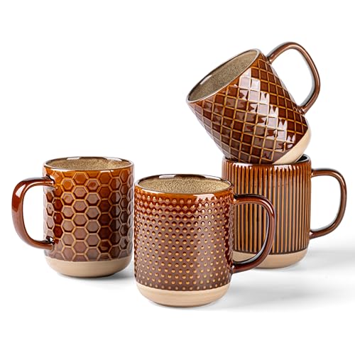 Coffee Mugs Set of 4 (Caramel / Set of 4 (12 Ounces))