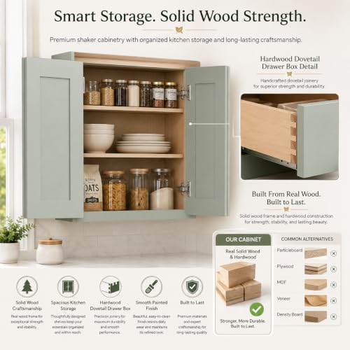 Wall Mounted Cabinet (Jade Green / 27" W x 12" D x 30" H)