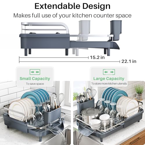 Expandable Dish Drying Rack for Kitchen Counter