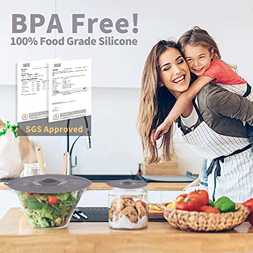 Silicone Lids for Pots and Pans (Clear Gray)