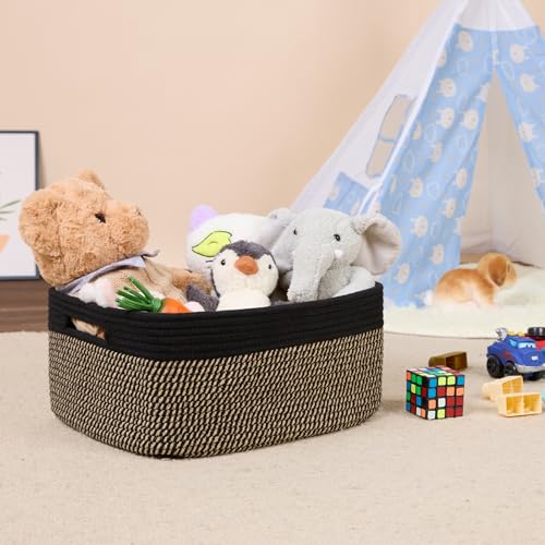 Large Storage Baskets for Shelves (2pcs-L17×W13×H7.5" / Woven Brown)