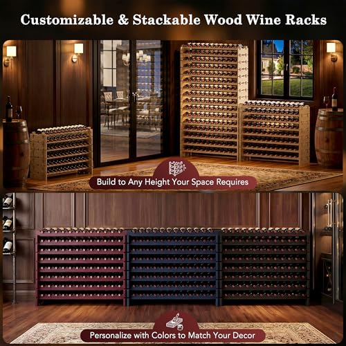 96 Bottles Stackable Modular Wine Rack (96 Bottle)