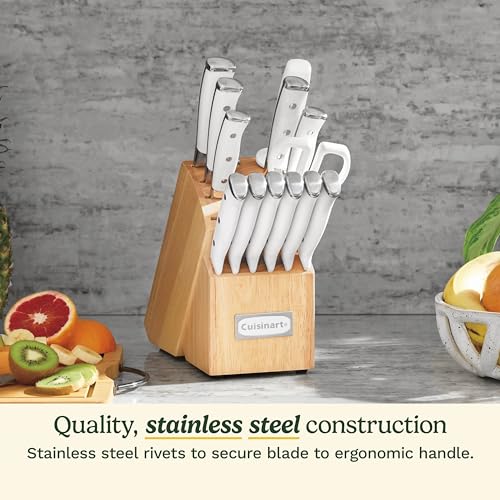 15 Piece Knife Set with Block (White)