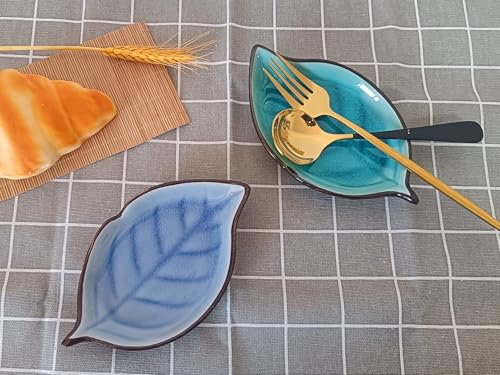 Ceramic Spoon Rest for Stove Top & Kitchen Counter Cooking Spoon Holder for Stove (A, Sapphire)