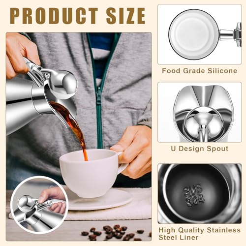 2 Pcs 68oz Thermal Coffee Carafe for Keeping Hot (Black, Silver)