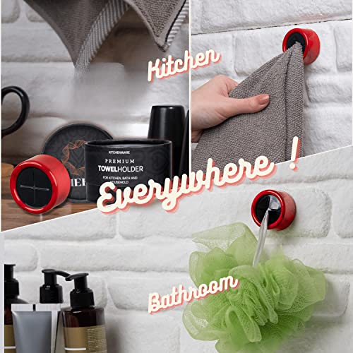 Towel Hooks Towel Holder (8 Pack / Fire Red)
