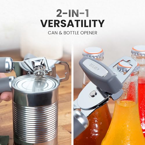 Manual Can Opener Heavy Duty Patented Stainless Steel (Stone / Comfy Grip)