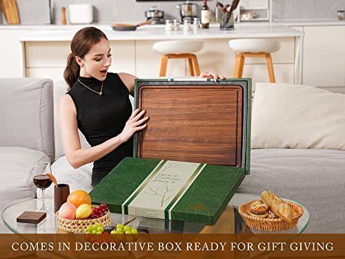 XL Large Solid Walnut Wood Cutting Board for Kitchen 20x15 in (Edge Grain / 20"L x 15"W)