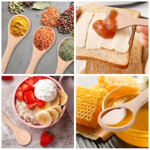 24 Pcs Small Wooden Spoons (Light Wood)