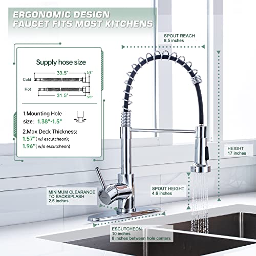 Pull Down Kitchen Faucet (Polished Chrome)