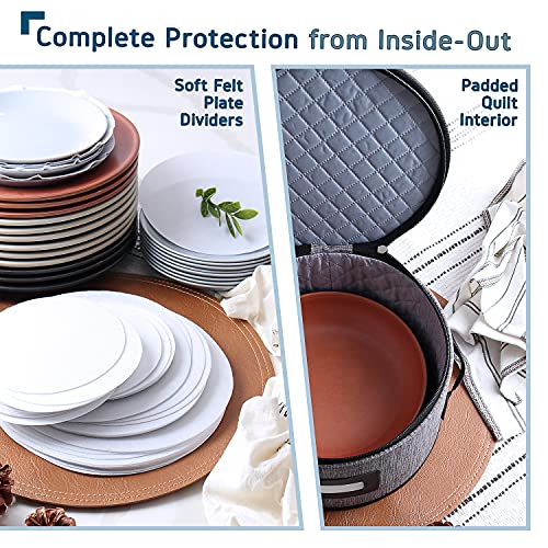 4 Piece Dish Storage Containers (Grey / Plates Storage)