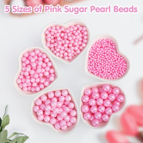 Pink Pearl Sprinkles for Cake Decorating (4.6 Ounce)