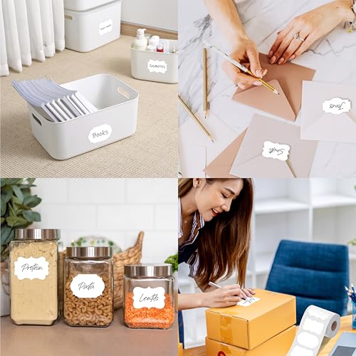 300 PCS White Stickers (White（water/Oil） / 2” x 3”)