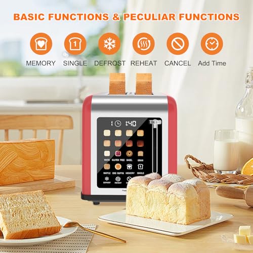 2 Slice Toaster Touch Screen (Red)