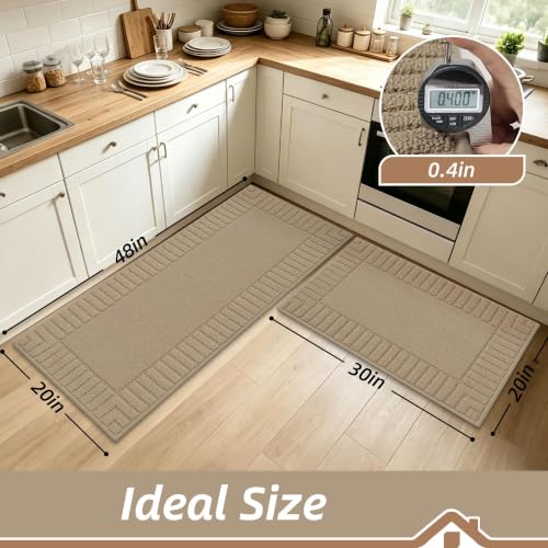 Kitchen Rugs Non Slip Washable 2PCS