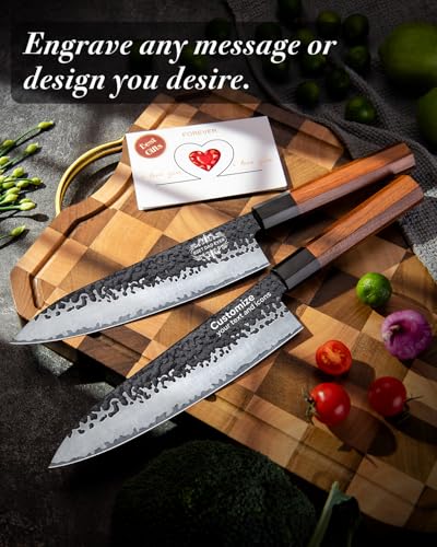 Custom 8'' Japanese Knife with Sandalwood Box Gifts for Men (8" Customize Japanese Knife)