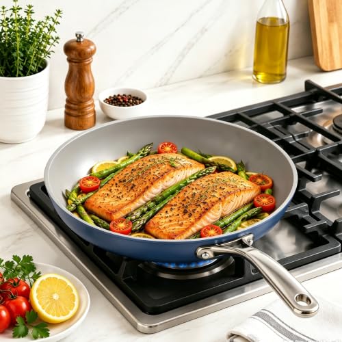 7 Piece Ceramic Cookware Set (Blue / 7pc set)