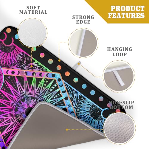 Colorful Microfiber Dish Drying Mat for Kitchen Counter 18 X 24 in Moon Decoration Dishes Pad Coffee Mats (Colorful Moon / 24" x 18")