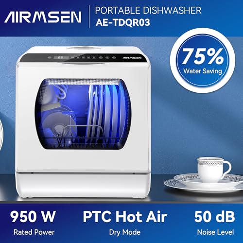 Portable Countertop Dishwasher (White)