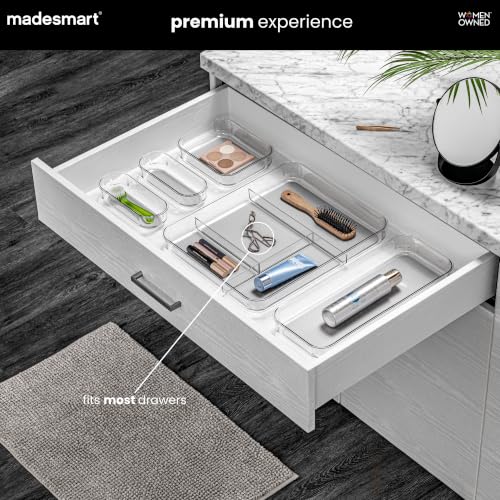 Clear 4 Compartment Drawer Organizer (Clear)