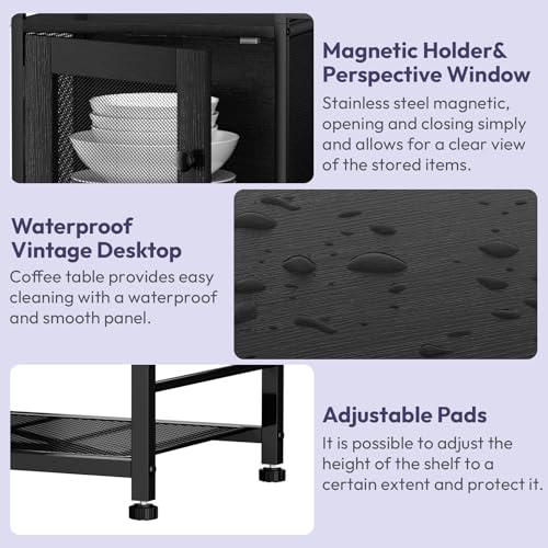 Coffee Bar Cabinet Station (Black)