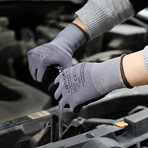 Safety Work Gloves MicroFoam Nitrile Coated (12 Count)