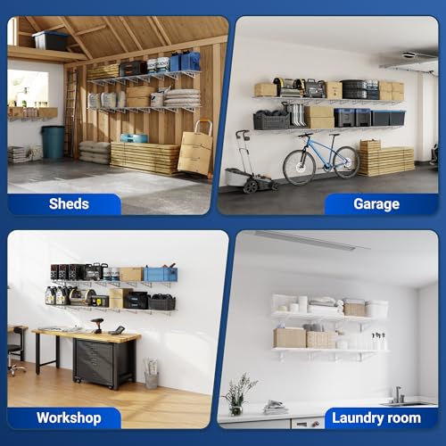 2 Pack 2x6ft Garage Shelving 24 (2 pack-2x6 ft / White)