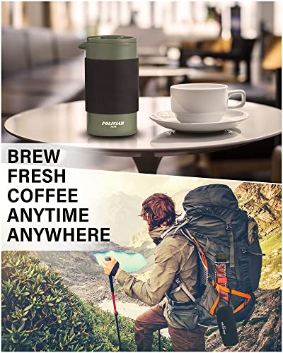 POLIVIAR French Press Coffee Maker (Green / 12 oz)