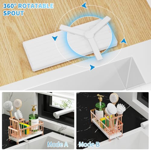 Sponge Holder for Kitchen Sink (Rose Gold - 9.25″)